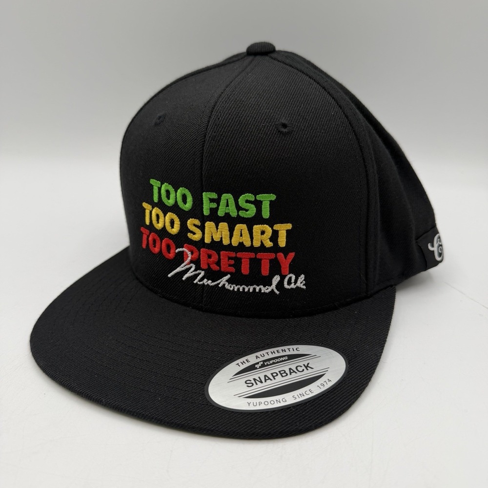Muhammad Ali Contenders Too Fast Smart Pretty Hat Cap Black Adjustable Snapback